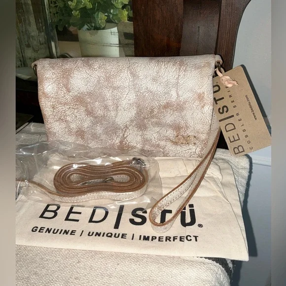 NWT Bed Stu Leather Cadence Wallet Wristlet Crossbody Nectar Lux MSRP $175 - Picture 1 of 16